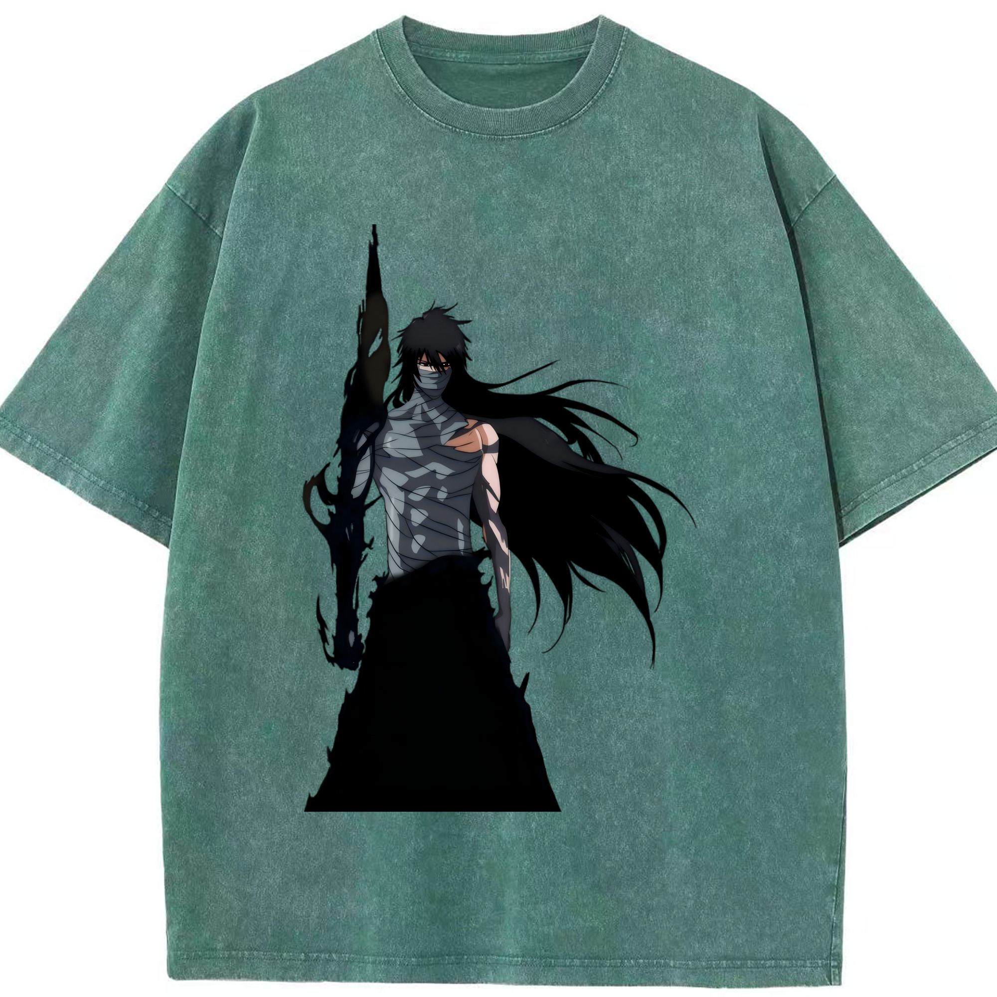 （画像用） ブリーチ 黒崎一護（くろさき いちご）BLEACH Kurosaki Ichigo 綿100% ヴィンテージ風 半袖Tシャツ（フロントプリント）